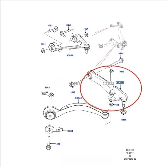 For Range rover Velar 2017-2020  F-Pace LR090504 LR090505 T4A1080 T4A1078 Front Lower Rear Control Arm